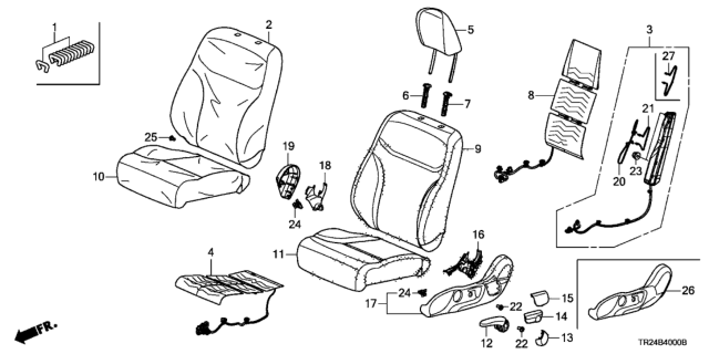 2013 Honda Civic  Cover, Left Front Seat Cushion Trim (Sienna Beige) (Leather) Diagram for 81531TR6V91ZA