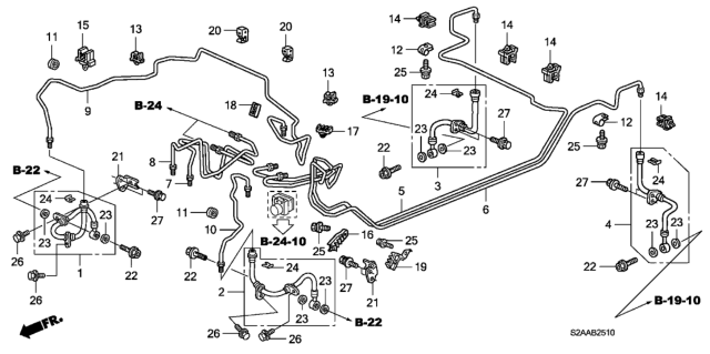 2008 Honda S2000 Pipe W, Brake Diagram for 46376S2AA51