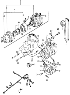 1979 Honda Accord  Cover, Alternator Fan Diagram for N1463710700