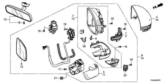 2019 Honda Fit Cover, R. Base Diagram for 76202T5AG31
