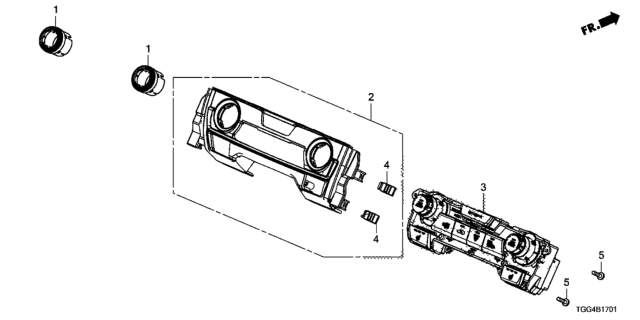 2017 Honda Civic  Knob Dia*NH1015L* Diagram for 79601TBAX51ZB