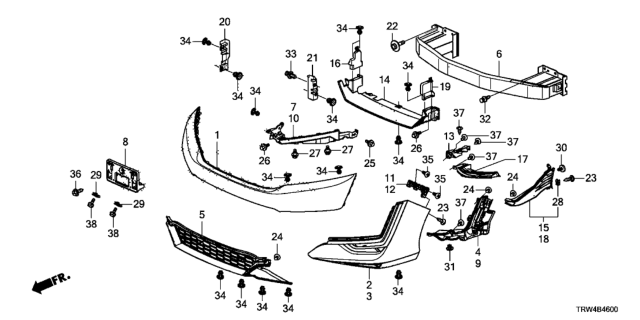2019 Honda Clarity Plug-In Hybrid  Bolt, Cover (Lower) Diagram for 90144TRTA00