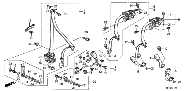 2012 Honda Accord  Bolt, Flange (7/16"X28) Diagram for 90142TA5005