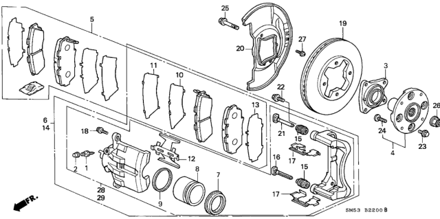 1991 Honda Accord  Bolt, Flange (10X24) Diagram for 45240SM4003