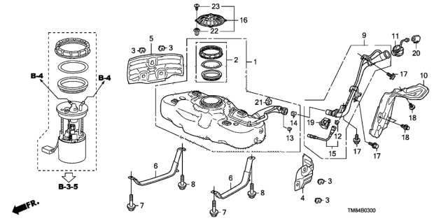 2013 Honda Insight  Cover, Fil Pipe Diagram for 17668TM8L11
