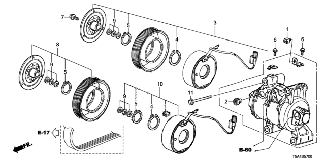 2016 Honda Fit Clutch Set Diagram for 389005R7A01
