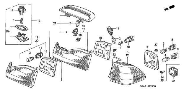 2002 Honda Accord Gasket, Base Diagram for 34154S84A11