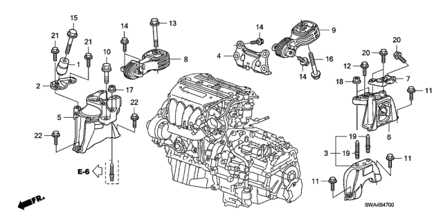 2011 Honda CR-V  Bolt, Flange (14X47) Diagram for 90160SVBA00