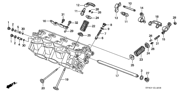 1995 Honda Accord  Valve, Exhuast Diagram for 14721PH7000