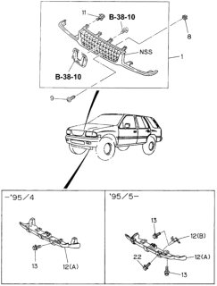 1997 Honda Passport  Plate, Skid Radiator Diagram for 8971114211
