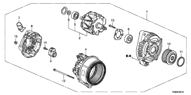 2014 Honda Odyssey Frame Assembly, Rear Stator Diagram for 31108RV0A12