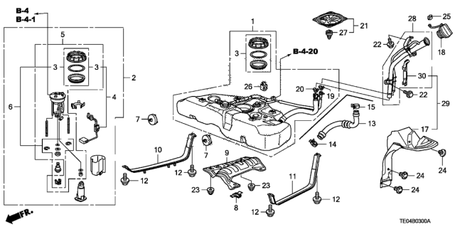 2008 Honda Accord  Band, Driver Side Fuel Tank Mounting Diagram for 17522TA0A00