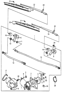 1984 Honda Accord  Wiper Assy., Windshield Diagram for 38400SA5678