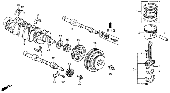 1990 Honda Accord  Piston A (Std) Diagram for 13101PT3A01