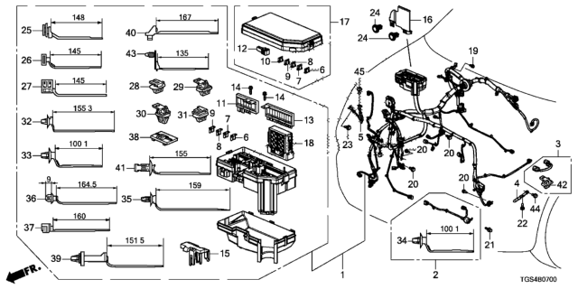 2021 Honda Passport  Deflector, Fuse Box Diagram for 38254T6ZA00