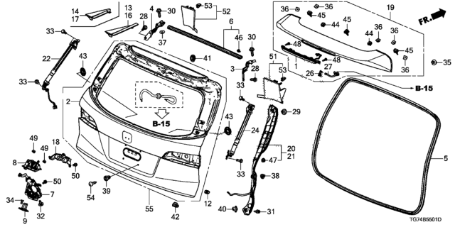 2018 Honda Pilot  Clip Diagram for 91530TAA003