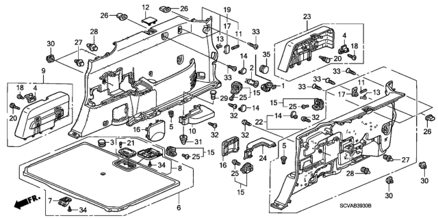 2009 Honda Element Grommet, Door Lining Diagram for 91562S84A11