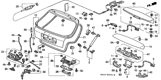 1998 Honda Civic  Holder, Rod Diagram for 74867S04003