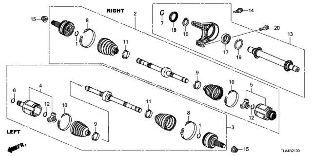 2019 Honda CR-V  BAND A, DRIVESHAFT Diagram for 44328TAA003
