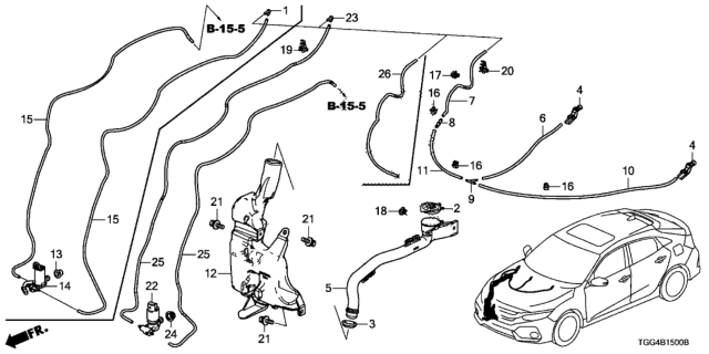 2017 Honda Civic  Tube (4X7X1375) Diagram for 76857TGGE01