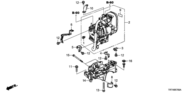 2021 Honda Clarity Fuel Cell Bracket, Compressor Diagram for 388055WM003