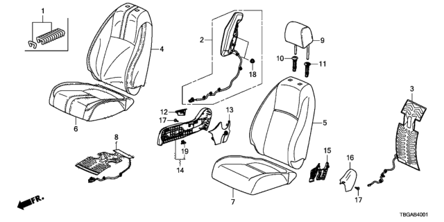 2020 Honda Civic Pad Complete Right, Front Cus Diagram for 81137TBAA51