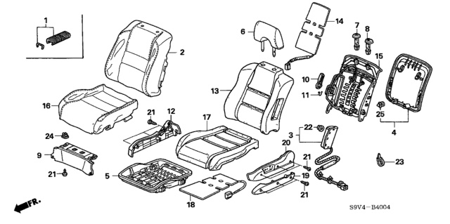 2006 Honda Pilot  Pad, L. FR. Seat-Back Diagram for 81522S9VA22