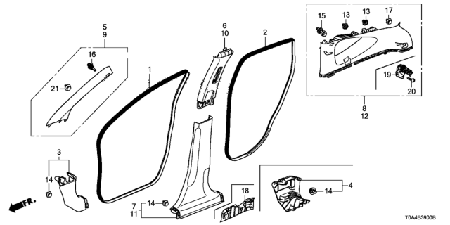 2015 Honda CR-V Seal, R FR Door Op Diagram for 72315T1WA01