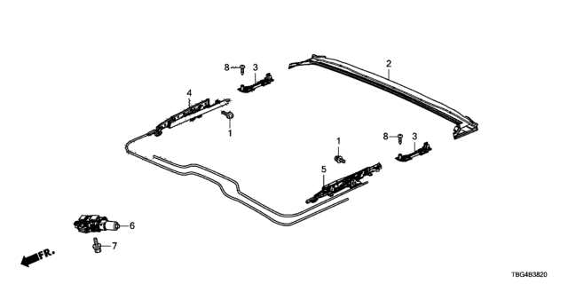 2018 Honda Civic  Link L, Sunroof Diagram for 70305TBGA01