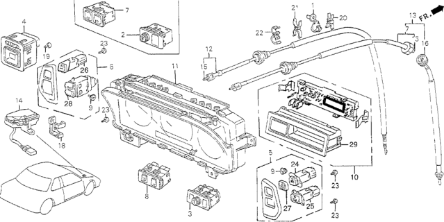 1990 Honda Prelude Controller Assembly, Illumination Diagram for 35151SF1A02