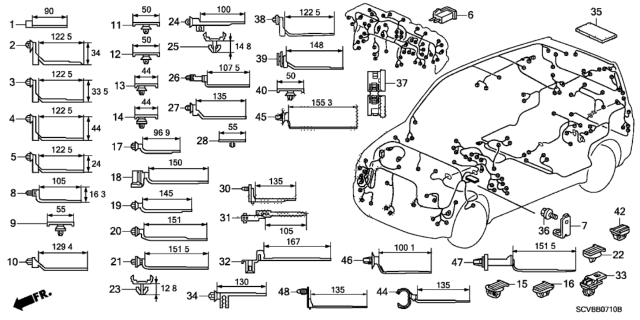 2011 Honda Element  Clip, Harness Band (150MM) (Natural) Diagram for 91540S6A003