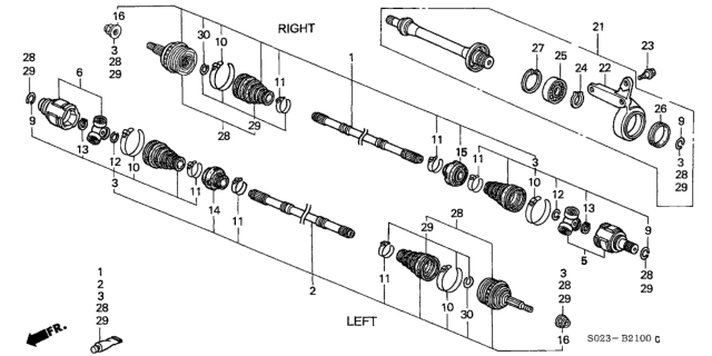 1999 Honda Civic  Ring A, Stopper Diagram for 44336SR1003