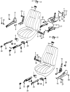 1982 Honda Accord  Garnish, R. Seat Side *YR62L* (PROPER BROWN) Diagram for 72855SA5010ZF