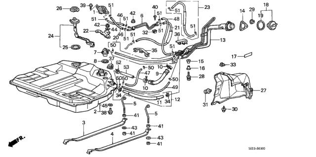 1989 Honda Accord  Gasket, Fuel Filler Cap Diagram for 17682679013