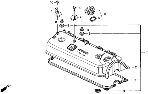 1992 Honda Accord  Gasket Set, Head Cover Diagram for 12030PT0000