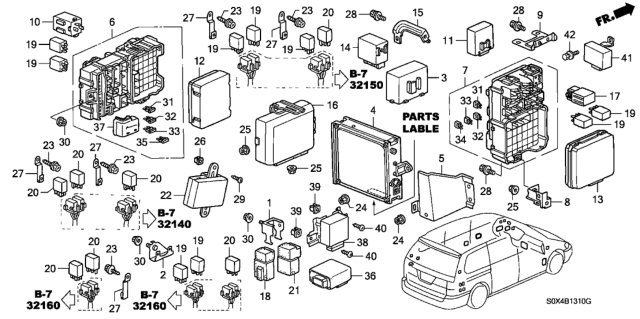 2002 Honda Odyssey  Control Module, Engine Diagram for 37820P8F418