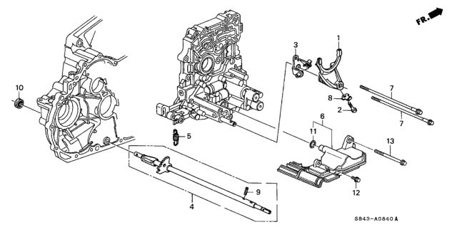 2002 Honda Accord  Shaft, Control Diagram for 24410P6H000