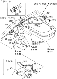1997 Honda Passport  Hose, Control Valve Diagram for 8971228153