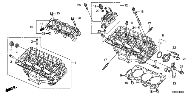 2011 Honda Odyssey  Cover Assy., FR. Camshaft Thrust Diagram for 12230P8AA00