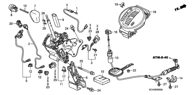 2007 Honda Element  Cover, Wire Adjuster Diagram for 54366SJD981