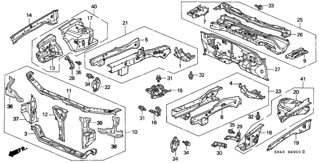 2000 Honda Accord Bolt, Side Mounting (10MM) Diagram for 90163SE0930