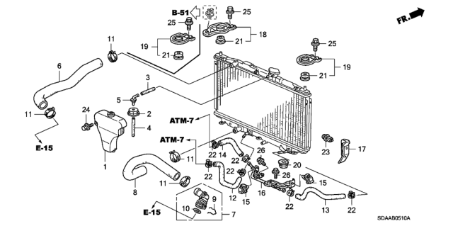 2007 Honda Accord Seal, R. Radiator Side Diagram for 38925RAAA00
