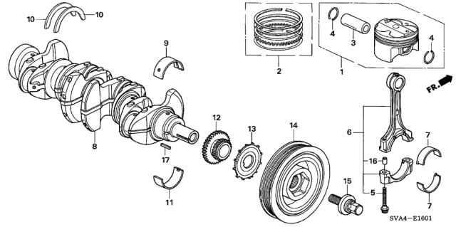 2007 Honda Civic  Pin, Dowel (11X12) Diagram for 90703PDEE00