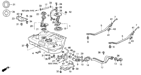 1994 Honda Del Sol Grommet, Screw (5MM) Diagram for 90664SB3003