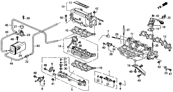 1992 Honda Accord  Insulator, Fuel Pipe Diagram for 16638PT2000