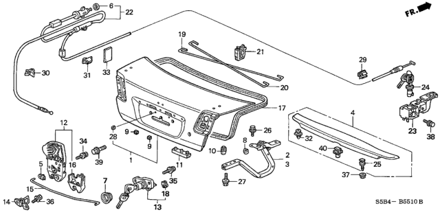 2004 Honda Civic Lid, Trunk (DOT) Diagram for 68500S5BA90ZZ