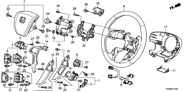 2013 Honda Odyssey  Plate, Horn Diagram for 78503TA0A81
