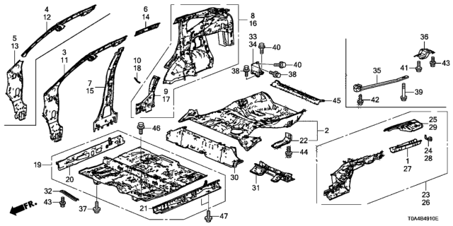 2016 Honda CR-V  Bolt, Flange 8X48 Diagram for 90104T0B000
