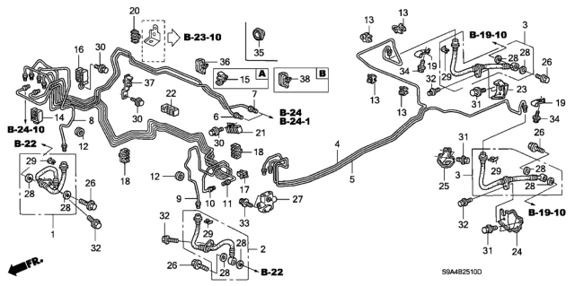 2002 Honda CR-V  Pipe C, Brake Diagram for 46330S9A010