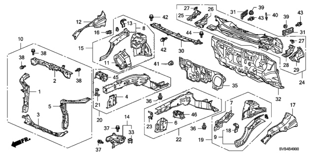 2010 Honda Civic Bracket Set, L. FR. Sub-Frame (FR) Diagram for 04616SNAA01ZZ